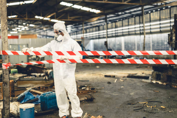 Professional Biohazard Cleanup technician working in Waldo, WI